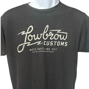 Lowbrow Customs Black Moto Graphic T-Shirt Men’s Small Biker Style Tee